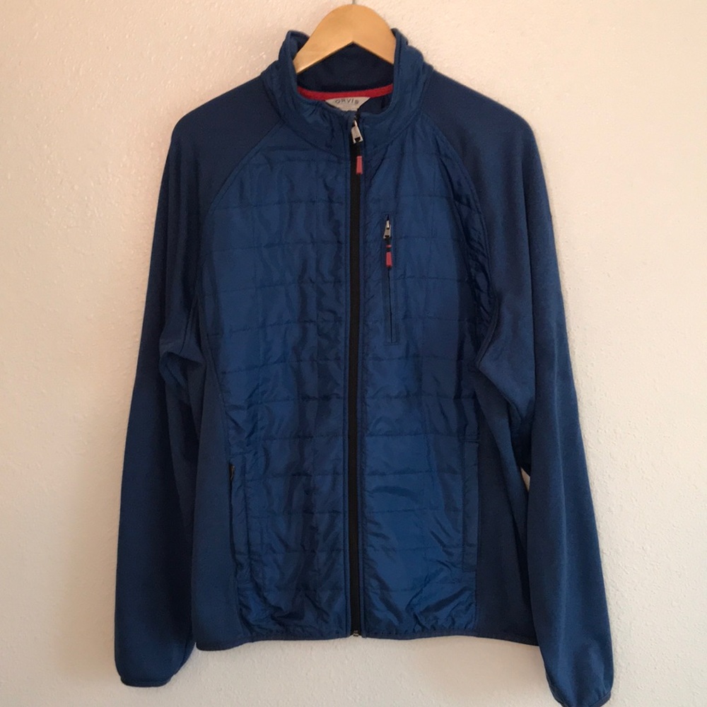 Men’s Orvis quilted jacket, full zip, blue, tag XXL... however more like a 1X !!